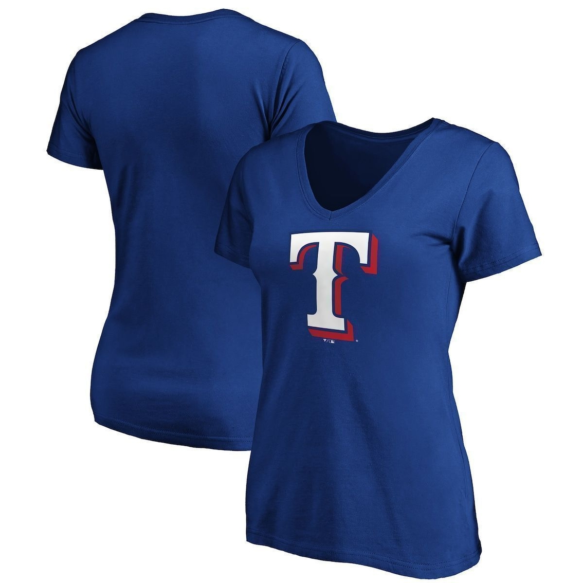 Fanatics Branded Women's Royal Texas Rangers Plus Size Core Official Logo V-Neck T-Shirt 1 Fanatics Branded Women's Royal Texas Rangers Plus Size Core Official Logo V-Neck T-Shirt