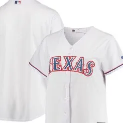 Majestic Women's White Texas Rangers Plus Size Home Replica Team Jersey