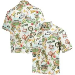 Reyn Spooner Men's White Oakland Athletics Scenic Button-Up Shirt