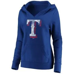 Fanatics Branded Women's Royal Texas Rangers Core Team Crossover V-Neck Pullover Hoodie -Minnesota Twins Shop DSCO1136783718 1350 ALT2