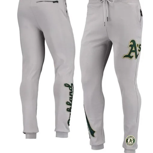 Pro Standard Men's Gray Oakland Athletics Logo Jogger Pants -Minnesota Twins Shop DSCO1136783766 1927