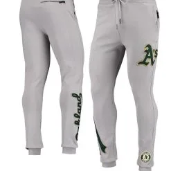 Pro Standard Men's Gray Oakland Athletics Logo Jogger Pants -Minnesota Twins Shop DSCO1136783766 1927 ALT1