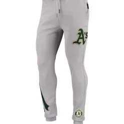 Pro Standard Men's Gray Oakland Athletics Logo Jogger Pants -Minnesota Twins Shop DSCO1136783766 1927 ALT2