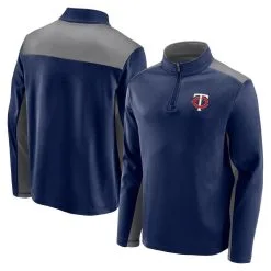 Fanatics Branded Men's Navy Minnesota Twins Team Primary Logo Quarter-Zip Jacket