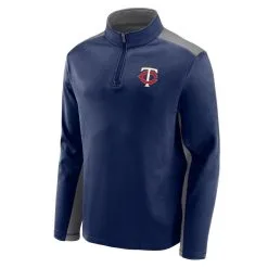 Fanatics Branded Men's Navy Minnesota Twins Team Primary Logo Quarter-Zip Jacket -Minnesota Twins Shop DSCO1136784237 1320 ALT2