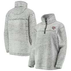 G-III 4Her By Carl Banks Women's Gray Minnesota Twins Sherpa Quarter-Zip Pullover Jacket