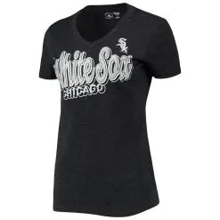 G-III 4Her By Carl Banks Women's Heathered Black Chicago White Sox First Place V-Neck T-Shirt -Minnesota Twins Shop DSCO1136785910 1007 ALT2
