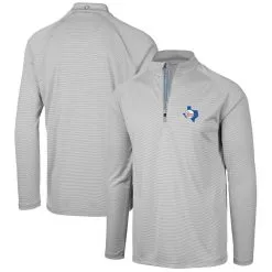 Levelwear Men's Gray Texas Rangers Orion Historic Logo Raglan Quarter-Zip Jacket