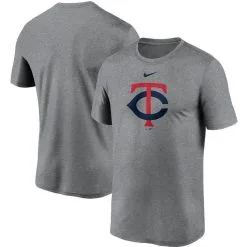 Nike Men's Gray Minnesota Twins Large Logo Legend Performance T-Shirt