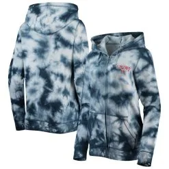 New Era Women's Navy Minnesota Twins Tie-Dye Full-Zip Hoodie
