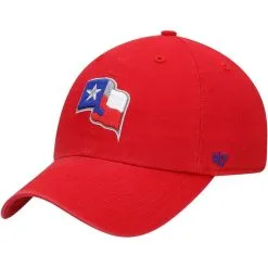 '47 Men's Red Texas Rangers Flag Clean Up Adjustable Hat