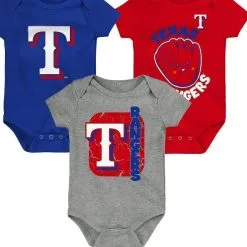 Outerstuff Newborn & Infant Royal/Red/Gray Texas Rangers Change Up 3-Pack Bodysuit Set