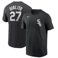 Nike Men's Lucas Giolito Black Chicago White Sox Name & Number T-Shirt