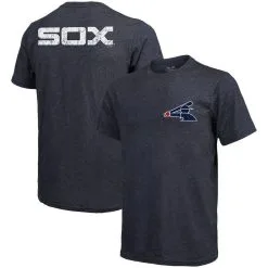 Majestic Threads Men's Threads Navy Chicago White Sox Throwback Logo Tri-Blend T-Shirt