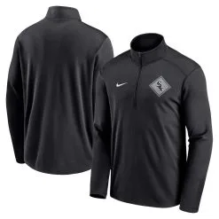 Nike Men's Black Chicago White Sox Diamond Icon Pacer Performance Quarter-Zip Top