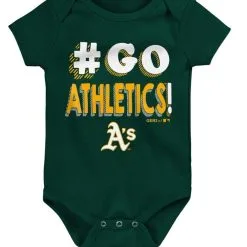 Outerstuff Newborn & Infant Green/Gold/Gray Oakland Athletics Born To Win 3-Pack Bodysuit Set -Minnesota Twins Shop DSCO1136792037 2041 ALT2