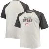 Profile Men's Oatmeal/Heathered Charcoal Minnesota Twins Big & Tall Raglan T-Shirt