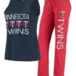 Concepts Sport Women's Red/Navy Minnesota Twins Meter Muscle Tank Top & Pants Sleep Set