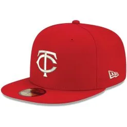 New Era Men's Red Minnesota Twins White Logo 59FIFTY Fitted Hat