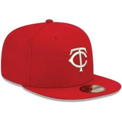 New Era Men's Red Minnesota Twins White Logo 59FIFTY Fitted Hat -Minnesota Twins Shop DSCO1136794154 2910 ALT3