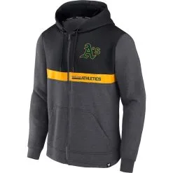 Fanatics Branded Men's Heathered Charcoal/Black Oakland Athletics Ultimate Full-Zip Hoodie -Minnesota Twins Shop DSCO1137144758 CKZW ALT2