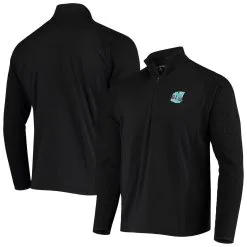 Antigua Men's Black Oakland Athletics Spring Training Sonar Raglan Quarter-Zip Jacket