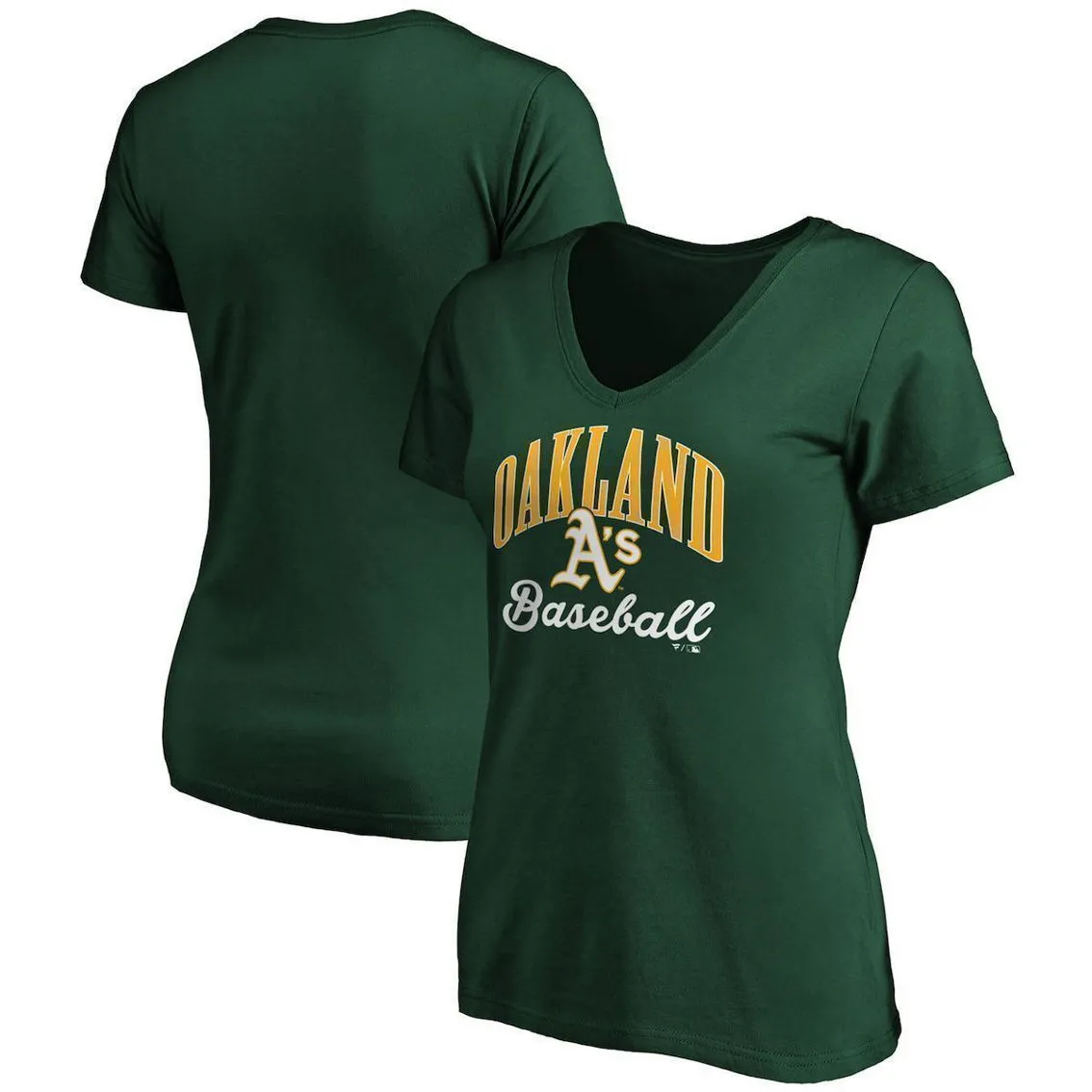 Fanatics Branded Women's Green Oakland Athletics Victory Script V-Neck T-Shirt 2 Fanatics Branded Women's Green Oakland Athletics Victory Script V-Neck T-Shirt - Image 2