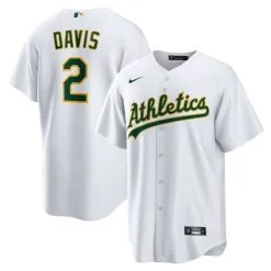 Nike Men's Khris Davis White Oakland Athletics Home Replica Player Name Jersey
