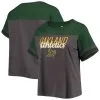 Profile Women's Heathered Charcoal/Green Oakland Athletics Plus Size Colorblock T-Shirt