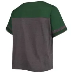 Profile Women's Heathered Charcoal/Green Oakland Athletics Plus Size Colorblock T-Shirt -Minnesota Twins Shop DSCO1137270184 GREEGA ALT3