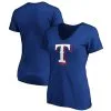 Fanatics Branded Women's Royal Texas Rangers Core Official Logo V-Neck T-Shirt