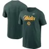 Nike Men's Green Oakland Athletics Cooperstown Collection Wordmark Script Logo T-Shirt