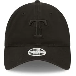 New Era Women's Texas Rangers Black On Black Core Classic II 9TWENTY Adjustable Hat -Minnesota Twins Shop DSCO1137387207 1007 ALT2
