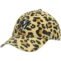 Women's '47 Miami Marlins Tan Bagheera Cheetah Clean Up Adjustable Hat