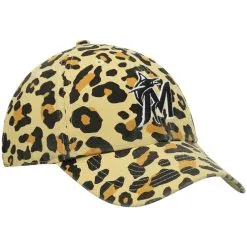 Women's '47 Miami Marlins Tan Bagheera Cheetah Clean Up Adjustable Hat -Minnesota Twins Shop DSCO1137450833 2H4Q ALT3