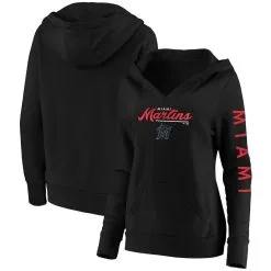 Fanatics Branded Women's Black Miami Marlins Core High Class Crossover Pullover Hoodie