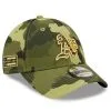 New Era Men's Camo Oakland Athletics 2022 Armed Forces Day 9FORTY Snapback Adjustable Hat
