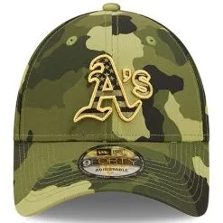 New Era Men's Camo Oakland Athletics 2022 Armed Forces Day 9FORTY Snapback Adjustable Hat -Minnesota Twins Shop DSCO1137451382 BGrd ALT2