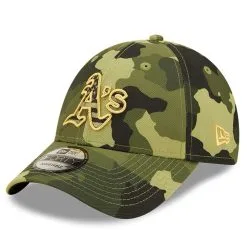 New Era Men's Camo Oakland Athletics 2022 Armed Forces Day 9FORTY Snapback Adjustable Hat -Minnesota Twins Shop DSCO1137451382 BGrd ALT3
