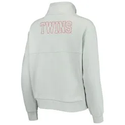 The Wild Collective Women's Light Blue Minnesota Twins Two-Hit Quarter-Zip Pullover Top -Minnesota Twins Shop DSCO1137451952 NQSY ALT3