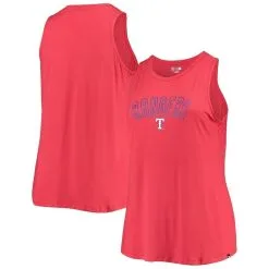 New Era Women's Red Texas Rangers Plus Size Tank Top