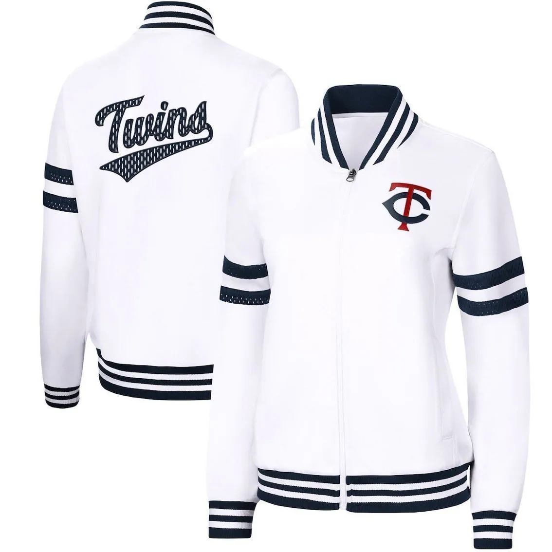 G-III 4Her By Carl Banks Women's White Minnesota Twins Pre-Game Full-Zip Track Jacket 2 G-III 4Her By Carl Banks Women's White Minnesota Twins Pre-Game Full-Zip Track Jacket - Image 2