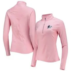Levelwear Women's Pink Miami Marlins Energy Half-Zip Raglan Jacket