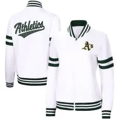 G-III 4Her By Carl Banks Women's White Oakland Athletics Pre-Game Full-Zip Track Jacket