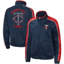 G-III 4Her By Carl Banks Women's Navy Minnesota Twins Gamer Full-Zip Track Jacket