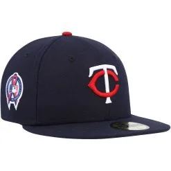 New Era Men's Navy Minnesota Twins 9/11 Memorial Side Patch 59FIFTY Fitted Hat