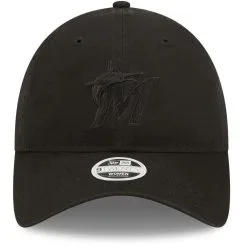 New Era Women's Miami Marlins Black On Black Core Classic II 9TWENTY Adjustable Hat -Minnesota Twins Shop DSCO1137814479 1007 ALT2