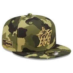 New Era Men's Camo Miami Marlins 2022 Armed Forces Day 9FIFTY Snapback Adjustable Hat