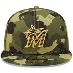 New Era Men's Camo Miami Marlins 2022 Armed Forces Day 9FIFTY Snapback Adjustable Hat -Minnesota Twins Shop DSCO1137968607 BGrd ALT2