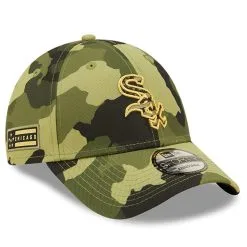 New Era Men's Camo Chicago White Sox 2022 Armed Forces Day 9FORTY Snapback Adjustable Hat